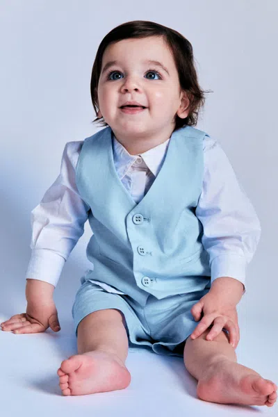 Bardot Junior Baby Boy Charles Vest In Blue Bay