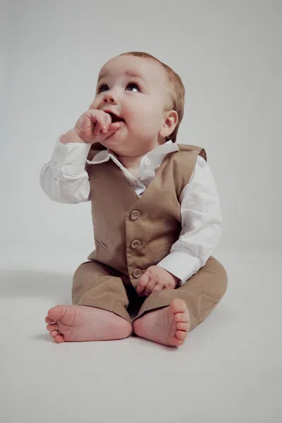 Bardot Junior Baby Boy Charles Vest In Sand