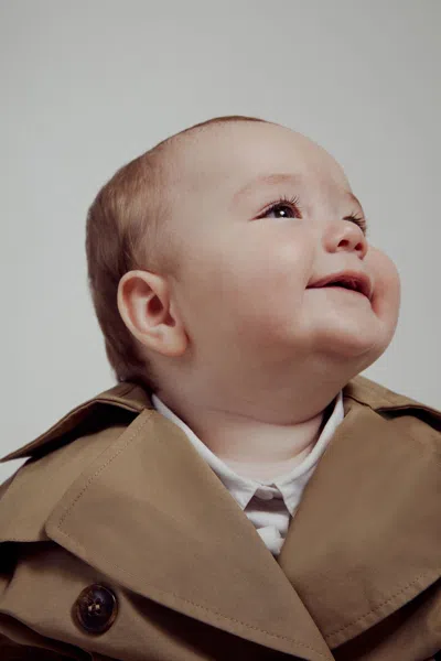 Bardot Junior Baby Boy Mason Classic Trench In Beige