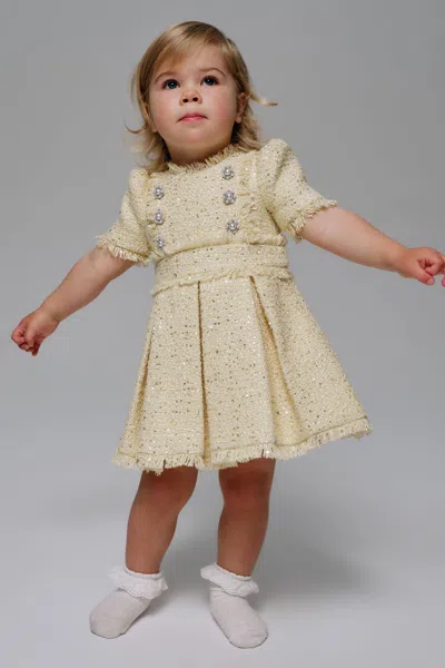Bardot Junior Baby Brielle Boucle Dress In Yellow
