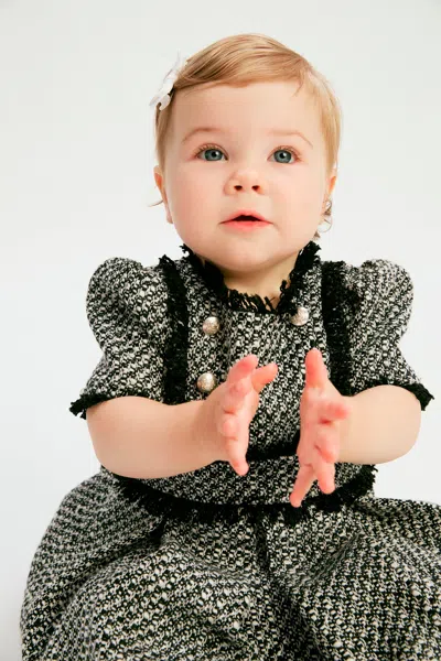 Bardot Junior Baby Delfina Boucle Dress In Black/wht
