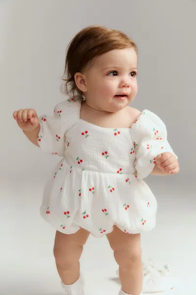 Bardot Junior Baby Ellory Cherry Tie Grow In White