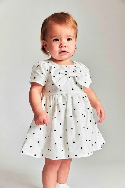 Bardot Junior Baby Girl Alice Bow Dress In White