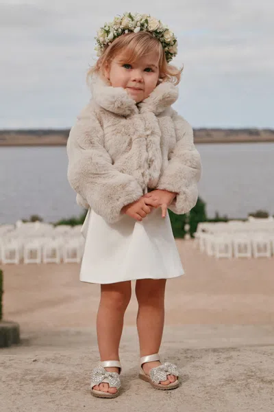 Bardot Junior Baby Girl Athera Cropped Faux Fur Jacket In Brown