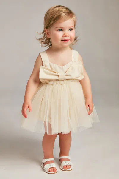 Bardot Junior Baby Girl Belle Bow Grow In Neutral