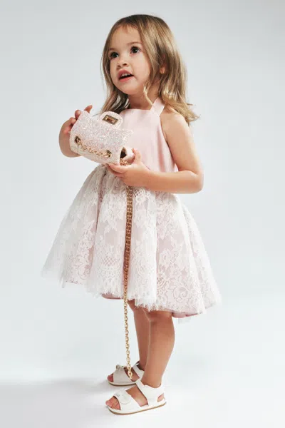 Bardot Junior Kids' Baby Girl Elizabeth Lace Trim Dress In Soft Pink