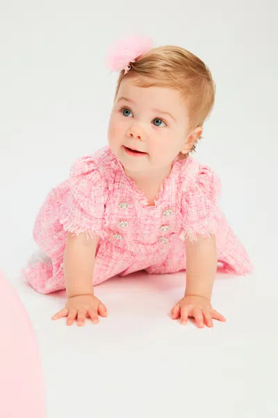 Bardot Junior Baby Girl Ellia Boucle Dress In Pink Icing