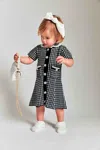 Bardot Junior Baby Girl Gingham Knit Dress In Black/wht