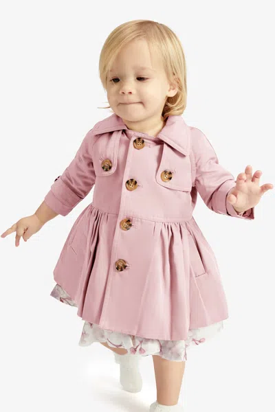 Bardot Junior Baby Girl Mia Classic Trench In Blush Pink