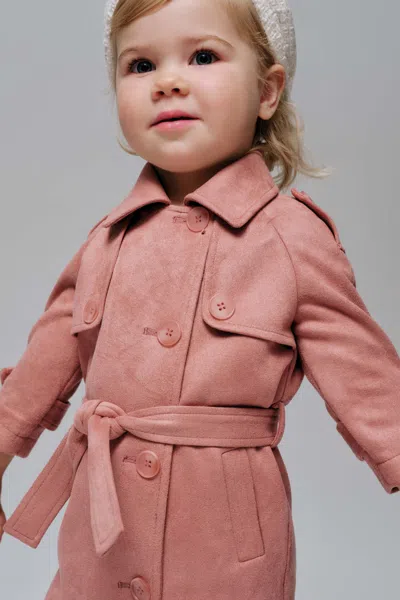 Bardot Junior Baby Girl Natasha Suede Trench In Brown