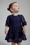 Bardot Junior Baby Girl Sienna Tiered Lace Dress In Navy