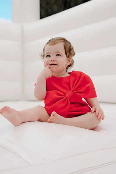 Bardot Junior Baby Girl Stefania Bow Mini Dress In Fire Red