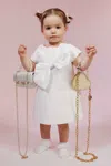 Bardot Junior Baby Girl Stefania Bow Mini Dress In Orchid Wht