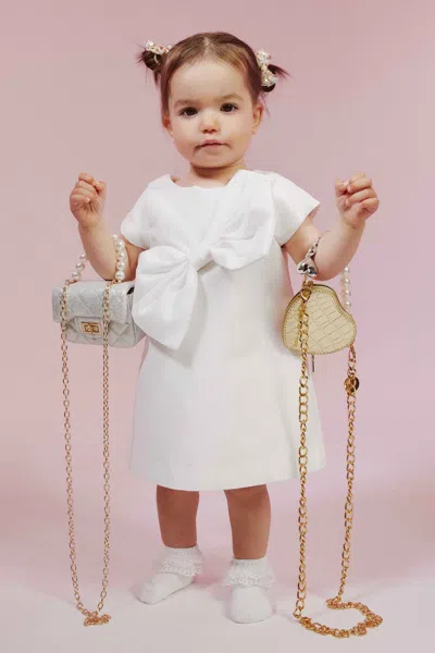 Bardot Junior Baby Girl Stefania Bow Mini Dress In Orchid Wht