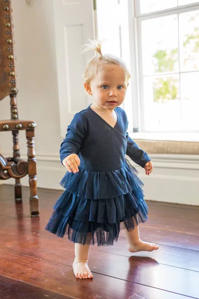 Bardot Junior Baby Girl Tiered Wrap Ballet Dress In Blue