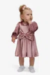 Bardot Junior Baby Girls Lindsey Velour Mini Dress In Dusty Rose
