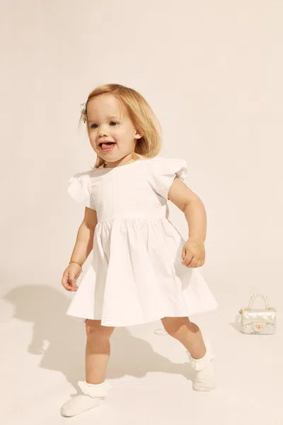 Bardot Junior Baby Lanai Poplin Dress In White
