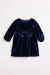 Bardot Junior Baby Girl Lindsey Velour Mini Dress In Navy