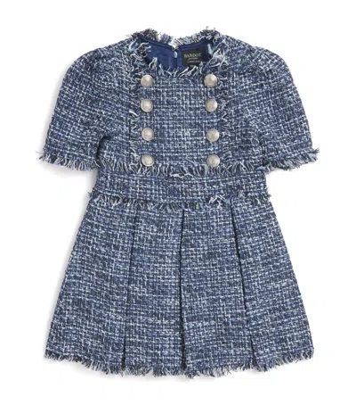 Bardot Junior Kids'  Bouclé Pleated Elle Dress In Blue