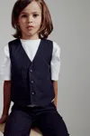 Bardot Junior Boys Charles Pin Stripe Vest In Navy Pinst