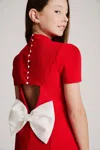 Bardot Junior Calista Mini Bow Dress In Red
