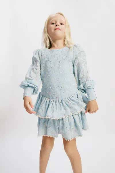 Bardot Junior Kids' Camille Mini Dress In Washed Blu
