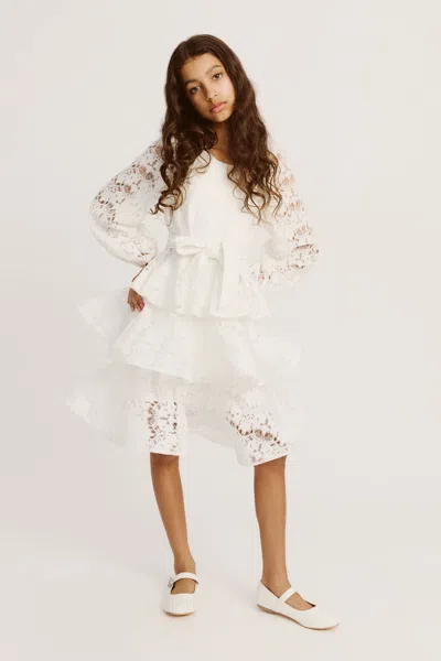 Bardot Junior Kids' Catalina Lace Dress In Neutral