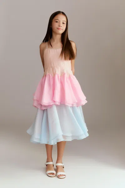 Bardot Junior Kids' Gils Loreta Organza Midi Dress In Pink