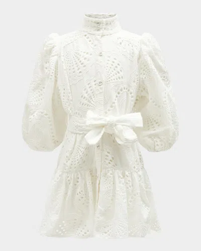 Bardot Junior Kids' Girl's Asha Embroidered Shirt Dress In White