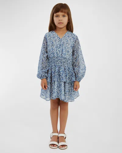 Bardot Junior Kids' Girl's Bella Floral Shirred Dress In Blue Florl
