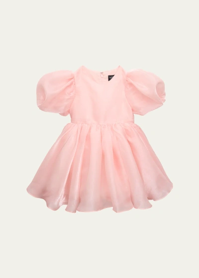 Bardot Junior Kids' Girl's Halina Puff-sleeve Mini Dress In Powder
