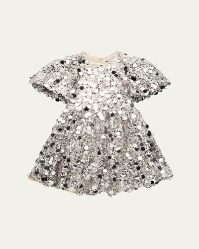 Bardot Junior Kids' Girl's Isabel Sequined Mini Dress In Silver