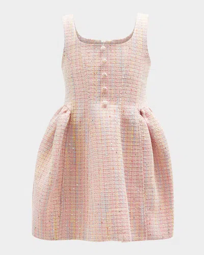 Bardot Junior Kids' Girl's Jade Tweed Pleated Dress In Pink