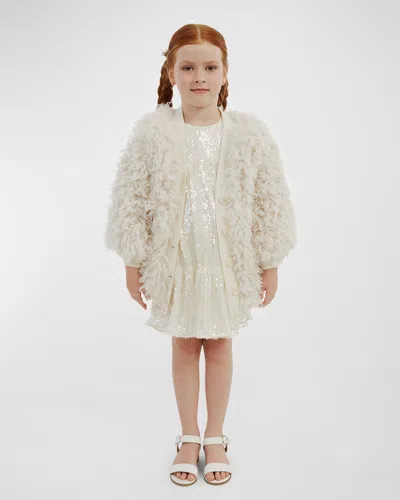 Bardot Junior Kids' Girl's Jessie Fluffy Cardigan In Cream