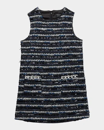 Bardot Junior Kids' Girl's Lana Sleeveless Boucle Dress In Blue