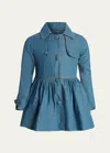 Bardot Junior Junior Girls' Mia Chambray Trench Coat - Little Kid, Big Kid In Chambray