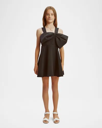 Bardot Junior Kids' Girl's Stefania Exaggerated Bow Dress In Black