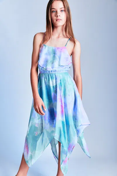 Bardot Junior Kids' Girls Addy Hanky Dress In Aqua Flrl
