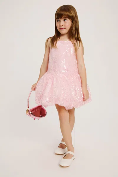 Bardot Junior Kids' Girls Alanna Mesh Sequin Dress In Pink