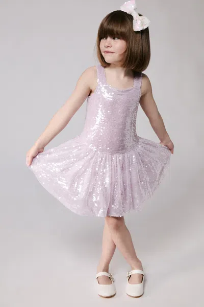 Bardot Junior Kids' Girls Alanna Mesh Sequin Dress In Purple