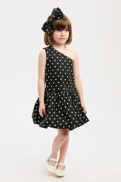 Bardot Junior Kids' Girls Alice Polka Dot Bubble Dress In Black
