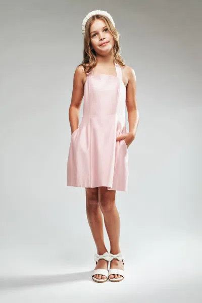Bardot Junior Kids' Girls Amina Satin Halter Dress In Blue