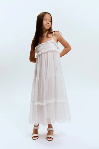 Bardot Junior Kids' Girls Anna Crinkle Chiffon Dress In Neutral