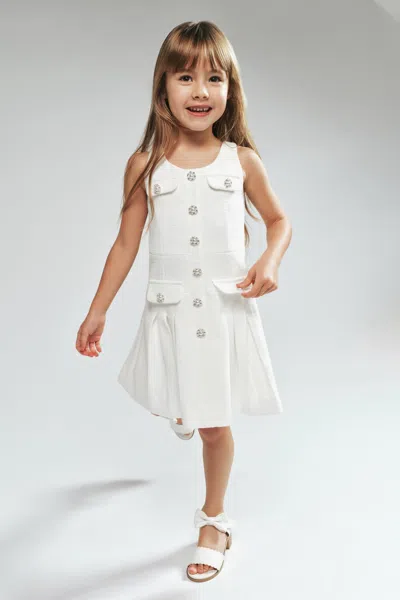 Bardot Junior Kids' Girls Aurelia Boucle Dress In White