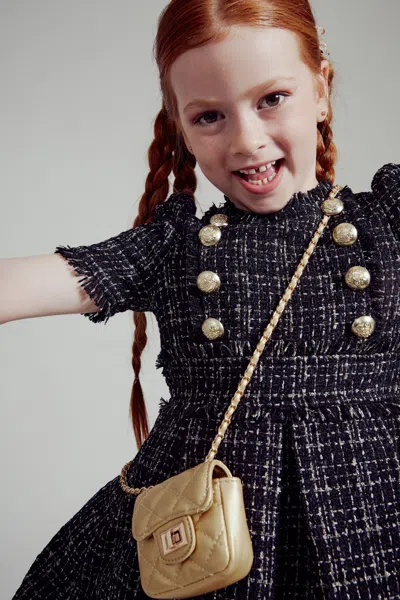 Bardot Junior Kids' Girls Brielle Boucle Dress In Blck Sprkl