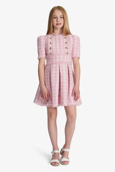 Bardot Junior Kids' Girls Brielle Boucle Dress In Pink Pop