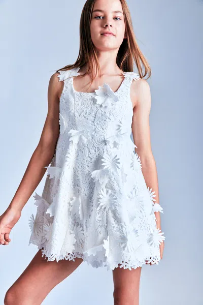 Bardot Junior Kids' Girls Calypso Lace Dress In Orchid Wht