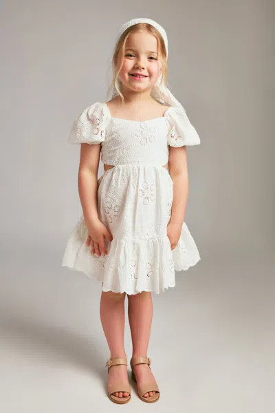 Bardot Junior Kids' Girls Ellory Embroidered Mini Dress In White