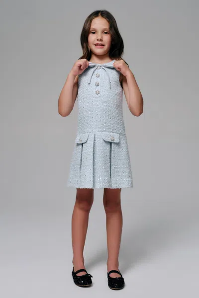 Bardot Junior Kids' Girls Enes Sequin Boucle Mini Dress In Blue
