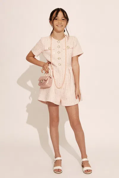 Bardot Junior Kids' Girls Estelle Boucle Playsuit In Pink